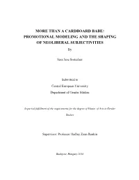 More Than a Cardboard Babe: Promotional Modeling and the Shaping of Neoliberal Subjectivities