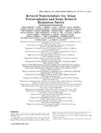Revised Nomenclature for Avian Telencephalon and Some Related Brainstem Nuclei