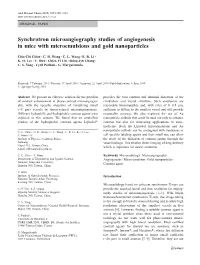 Synchrotron Microangiography Studies of Angiogenesis in Mice with Microemulsions and Gold Nanoparticles