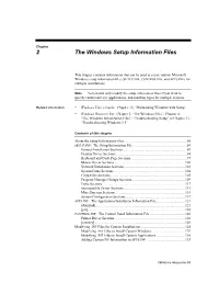 Chapter 2 the Windows Setup Information Files