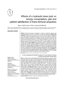 Effects of a Hydraulic Knee Joint on Energy Consumption, Gait and Patient Satisfaction in Trans-Femoral Amputees