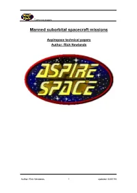 Manned Suborbital Spacecraft Missions