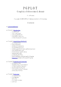 PGPLOT Graphics Subroutine Library