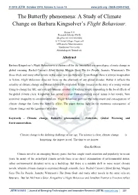 The Butterfly Phenomena: a Study of Climate Change on Barbara Kingsolver’S Flight Behaviour