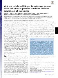 Viral and Cellular Mrna-Specific Activators Harness PABP and Eif4g to Promote Translation Initiation Downstream of Cap Binding