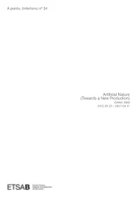 Artificial Nature (Towards a New Production) Carles Sala 2012 03 23 - 2021 04 11 Refs