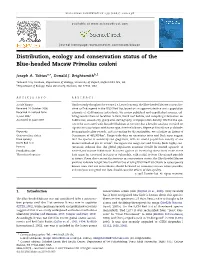 Distribution, Ecology and Conservation Status of the Blue-Headed Macaw Primolius Couloni