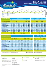 Ligne a Express Horaires Valables À Partir Du 11 Décembre 2016