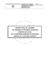 Rapport Final De L'accident De L'aeronef De Type Beech