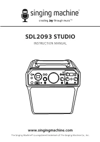 Sdl2093 Studio Instruction Manual