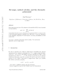 Set Maps, Umbral Calculus, and the Chromatic Polynomial