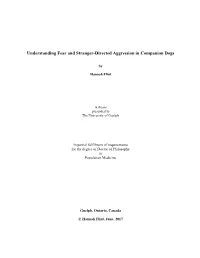 Understanding Fear and Stranger-Directed Aggression in Companion Dogs