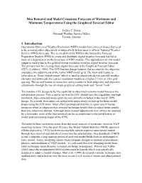 Bias Removal and Model Consensus Forecasts of Maximum and Minimum Temperatures Using the Graphical Forecast Editor 1. Introducti