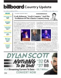 BILLBOARD COUNTRY UPDATE Tom.Roland@Billboard.Com