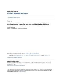 Co-Creating Our Lives, Performing Our Multi-Cultural Worlds
