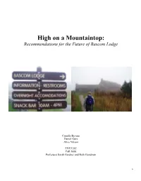 High on a Mountaintop: Recommendations for the Future of Bascom Lodge
