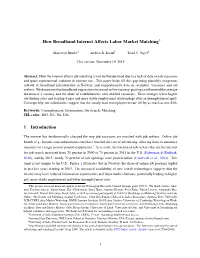 How Broadband Internet Affects Labor Market Matching*