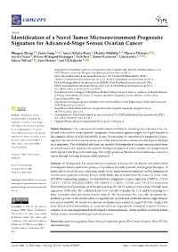 Identification of a Novel Tumor Microenvironment Prognostic