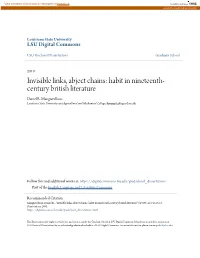 Invisible Links, Abject Chains: Habit in Nineteenth-Century British Literature" (2010)