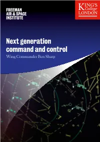 Next Generation Command and Control Wing Commander Ben Sharp
