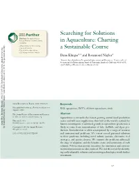 Searching for Solutions in Aquaculture: Charting a Sustainable Course
