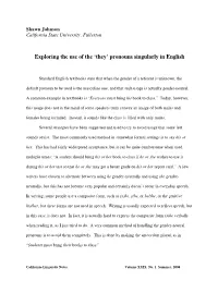 Exploring the Use of the 'They' Pronouns Singularly in English