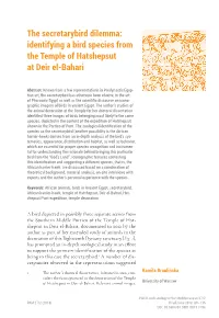 Identifying a Bird Species from the Temple of Hatshepsut at Deir El-Bahari