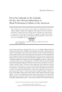On the Afro- Iberian Substratum in Black Performance Culture in The