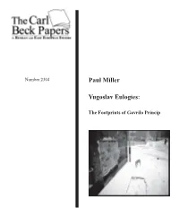 Paul Miller Yugoslav Eulogies