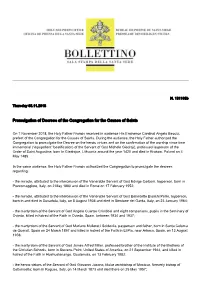 Promulgation of Decrees of the Congregation for the Causes of Saints