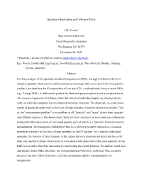 Quantum Observables and Ockham's Razor J.M. Picone* Space Science
