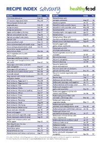 RECIPE INDEX Savoury