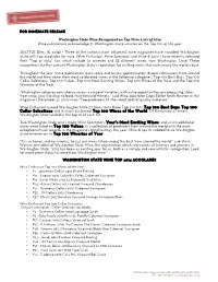Top Wine Lists of 2014 Wine Publications Acknowledge 32 Washington State Wineries on the Top Lists of the Year
