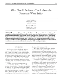 What Should Professors Teach About the Protestant Work Ethic? 63
