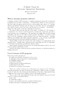 A Brief Tour to Dynamic Geometry Software Boyko B