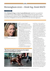 Birmingham 2020 – Think Big, Think BACO