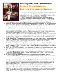 Catholic Teachings on the Rights of Migrants And