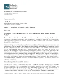 China's Relations with US Allies and Partners in Europe and the Asia