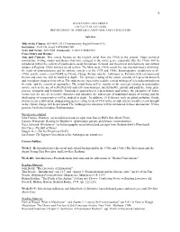 Hacettepe University Faculty of Letters Department of English Language and Literature