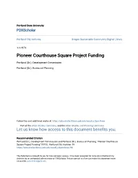 Pioneer Courthouse Square Project Funding