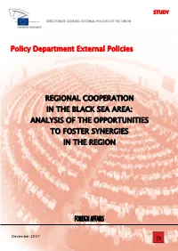Policy Department External Policies REGIONAL COOPERATION in THE