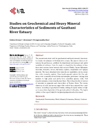 Studies on Geochemical and Heavy Mineral Characteristics of Sediments of Gosthaniriver Estuary