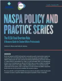 The FLSA Final Overtime Rule ® Issue No.1|September 2016 Policies, Programs, Andservices