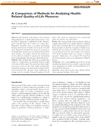 A Comparison of Methods for Analyzing Health-Related Quality-Of
