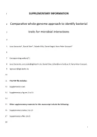Comparative Whole-Genome Approach to Identify Bacterial Traits