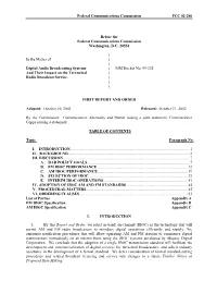 First Report and Order