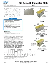 Sill Retrofit Connector Plate SRCP