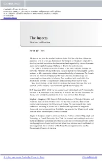 The Insects: Structure and Function: Fifth Edition R
