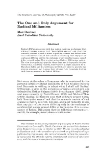 The One and Only Argument for Radical Millianism