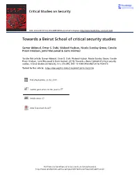 Towards a Beirut School of Critical Security Studies